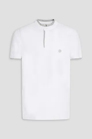 Logo-embroidered cotton-piqué polo shirt