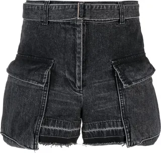 Belted-Waist High-Waisted Shorts