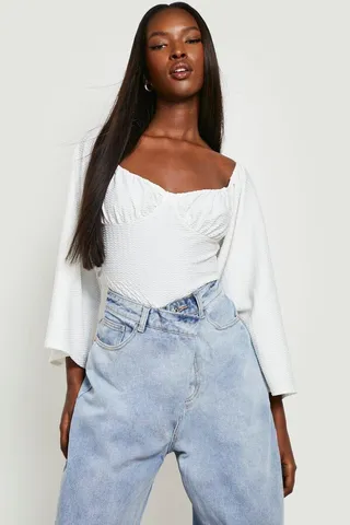 Bardot Textured Corset one piece