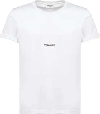 Saint Laurent Logo Printed Crewneck T-Shirt