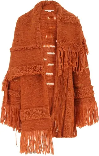 Stella McCartney Asymmetric Fringed Cape