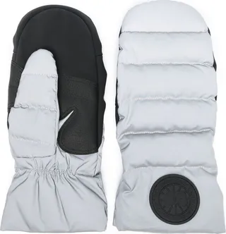 Padded-Panel Detail Logo Gloves