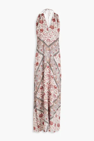 Ophelia floral-print crepe halterneck maxi dress