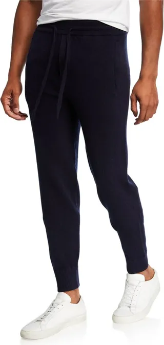 Men's Solid Wool-Cashmere Jogger Pants