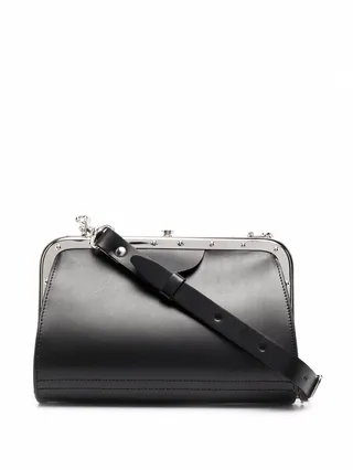 Clasp-Fastening Crossbody Bag