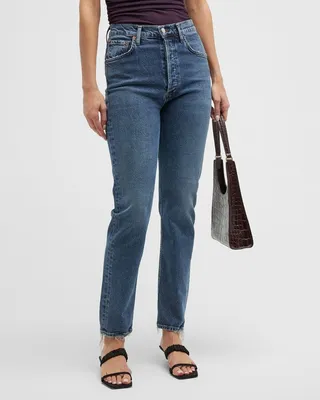 Riley Long High-Rise Slim Straight Jeans