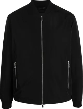 Long-Sleeved Zip-Up Bomber Jacket