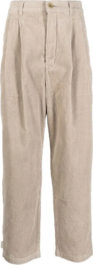 Pleated Straight-Leg Trousers
