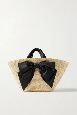 Eugenia Kim - Carlotta Satin-trimmed Straw Tote - Neutrals
