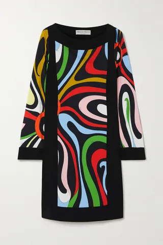 PUCCI - Printed Stretch-jersey Mini Dress - Black