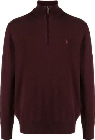Embroidered-Logo High-Neck Jumper