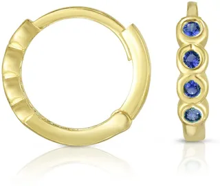 14K Yellow Gold Vermeil CZ Hoop Earrings