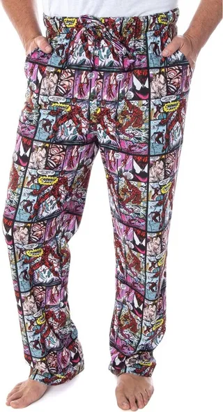 Marvel Men's Carnage Comic Book Allover Design Sleep Lounge Pajama Pants (2XL) Multicoloured