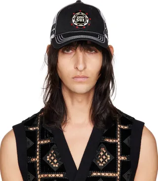 Anna Sui SSENSE Exclusive Black & White Trucker Cap