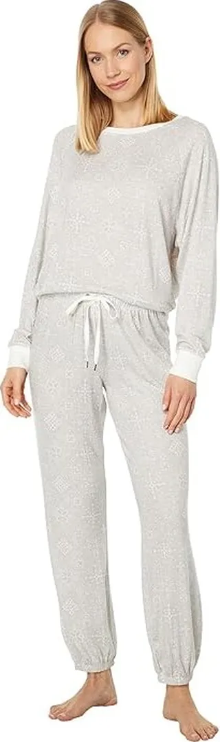 Honeydew Intimates Star Seeker Brushed Jersey Lounge Set (Ivory Snow Crystal) Women's Pajama Sets