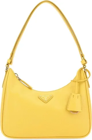 Prada Triangle Logo Plaque Shoulder Bag