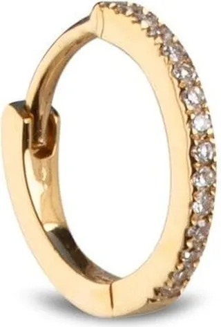 14kt Yellow Gold Small Diamond Hoop