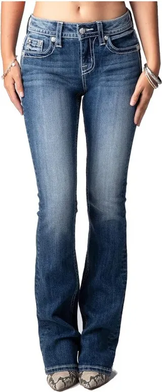 Miss Me Women's Americana Wing Cross Rhinestone Bootcut