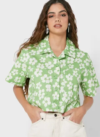 Printed Button Down Shirt