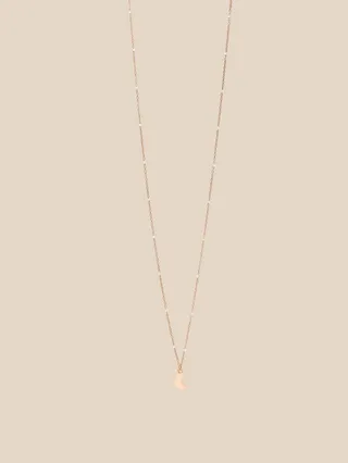 Dodo mini moon necklace in rose gold and rhodium-plated white gold