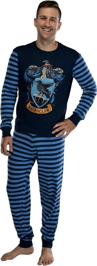 Harry Potter Hogwart's House Crest Tight Fit Adult Cotton Pajama Ravenclaw MD Multicoloured