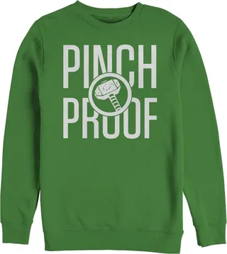 Men's Marvel Thor Hammer Pinch Proof St. Patrick's Sweatshirt - Kelly Green - 3X Large