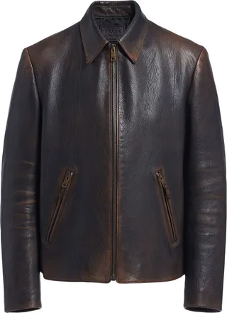 Leather Blouson Jacket