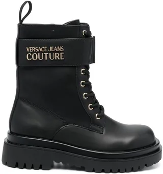 Logo-Lettering Combat Boots