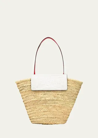 Loubi Shore Woven Straw Beach Tote Bag