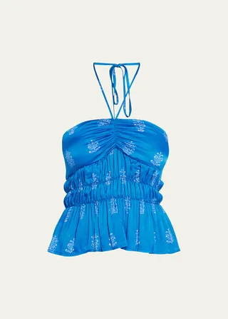 Amalia Ruched Halter Top