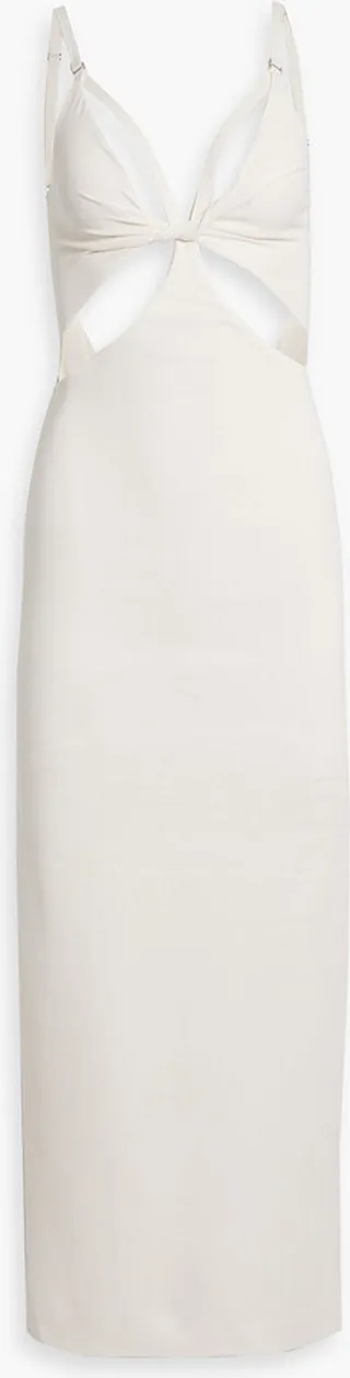 Cutout twisted cady midi dress