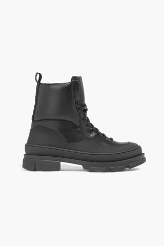 Leather combat boots