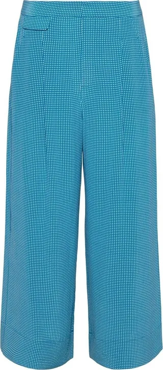 Polka-Dot Cropped Wide-Leg Trousers