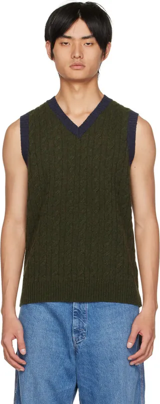 BEAMS PLUS Green 2Tone Vest