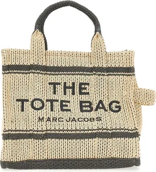 Medium Jacquard Straw Tote Bag
