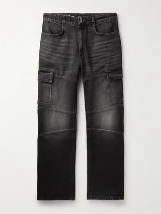 Wide-Leg Panelled Cargo Jeans