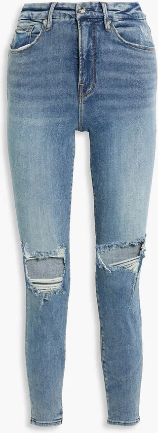Good Legs cropped distressed high-rise skinny jeans