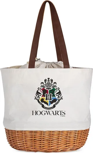 Hogwarts Coronado Canvas & Willow Basket Tote