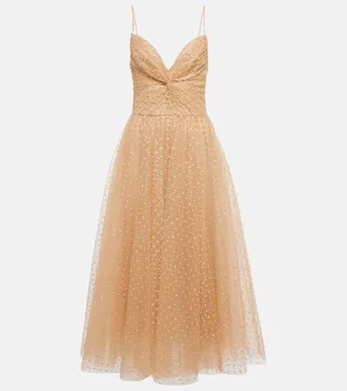 Dotted tulle midi dress