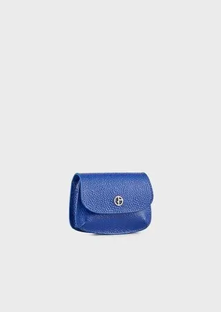 La Prima pebbled patent-leather mini bag with charm