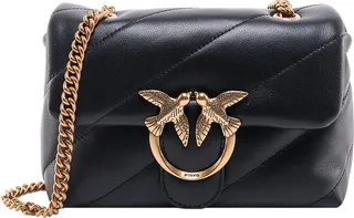 Matelassé leather shoulder bag with iconic Love Birds buckle