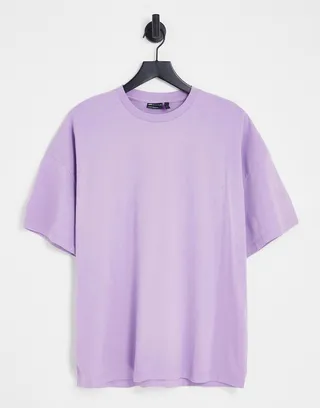ASOS DESIGN oversized t-shirt with crew neck in purple