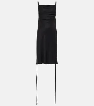 Bias-cut mesh slip dress