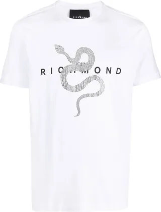 snake logo-print T-shirt