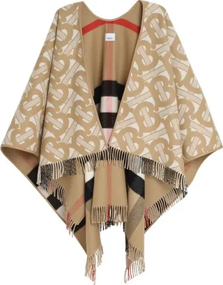 Burberry TB Monogram Pattern Reversible Cape