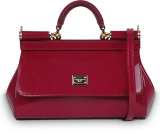 Dolce & Gabbana Small 'sicily' Shiny Leather Shoulder Bag