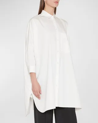Sunday Button-Front Poplin Shirt