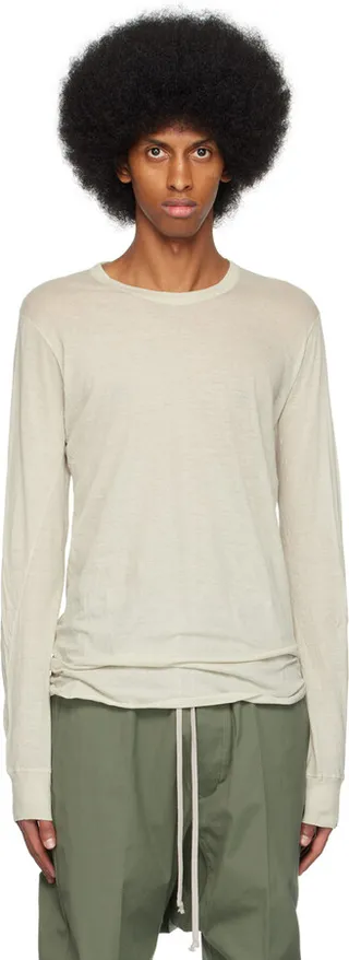 Rick Owens Off-White Basic Long Sleeve T-Shirt
