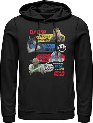 Men's Star Wars Dad You Are the Best Father in the Galaxy Pull Over Hoodie - Black - Large