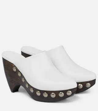 Leather clogs